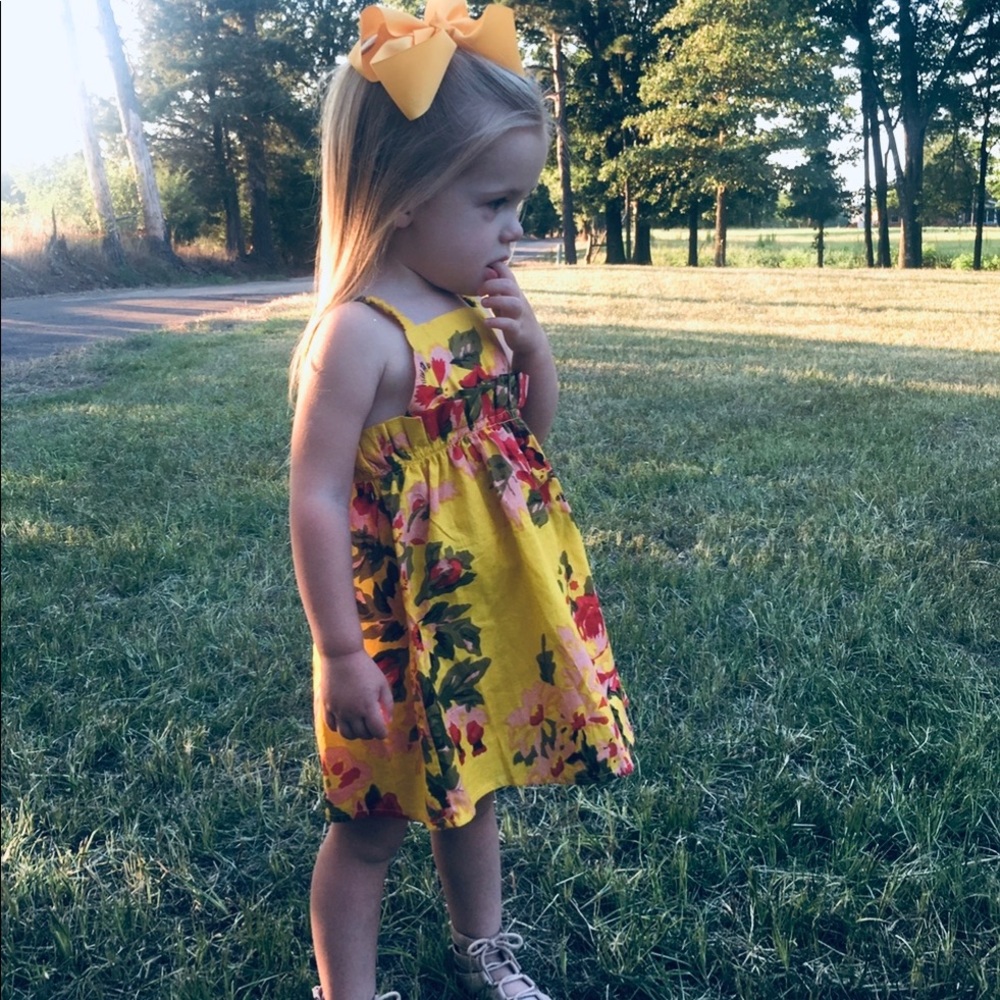 🇺🇸Cute Yellow Floral Sun Dress 3-4Y Flower…
